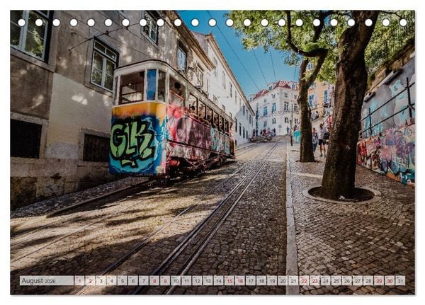 Produktbild: Lissabon Stadtansichten (Tischkalender 2026 DIN A5 quer), CALVENDO Monatskalender