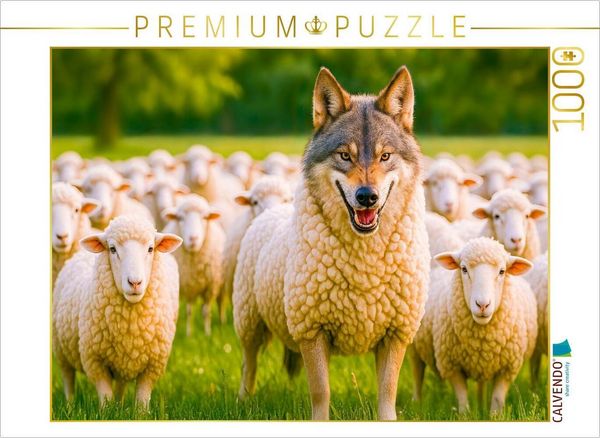 Produktbild: CALVENDO Puzzle Der Wolf im Schafspelz - T&auml;uschung mit Witz | 1000 Teile Lege-Gr&ouml;&szlig;e 64x48cm Foto-Puzzle f&uuml;r gl&uuml;ckliche Stunden