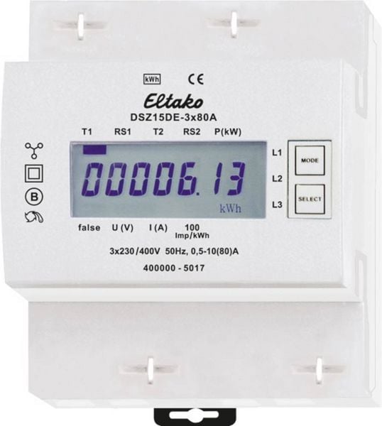 Produktbild: Eltako DSZ15DE-3x80A 28380615 Drehstromz&auml;hler digital 80 A 1 St.