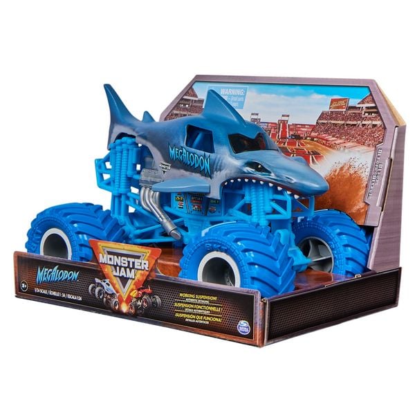 Produktbild: Monster Jam, offizieller Megalodon Monster Truck, Druckguss-Fahrzeug zum Sammeln im Ma&szlig;stab 1:24, Spielzeug f&uuml;r Kinder ab 3 Jahren