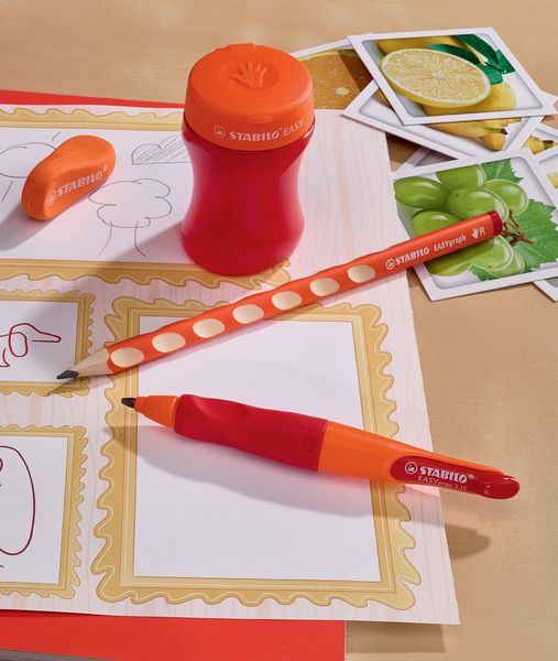 Produktbild: STABILO Ergonomischer Dreikant-Bleistift f&uuml;r Rechtsh&auml;nder -   EASYgraph in orange - Einzelstift - H&auml;rtegrad HB