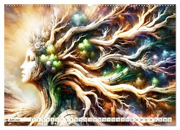 Produktbild: Lebendige Natur - Mystische Baumgeister (hochwertiger Premium Wandkalender 2026 DIN A2 quer), Kunstdruck in Hochglanz
