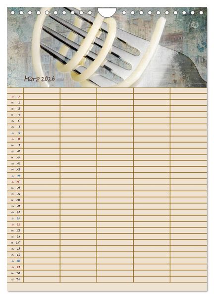 Produktbild: Italienische K&uuml;che mit Familienplaner (Wandkalender 2026 DIN A4 hoch), CALVENDO Monatskalender