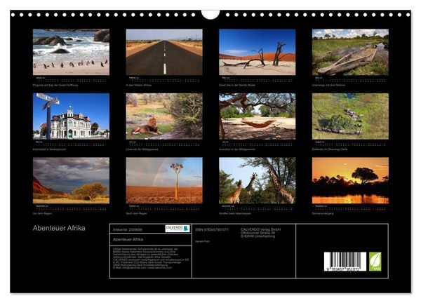 Produktbild: Abenteuer Afrika (Wandkalender 2026 DIN A3 quer), CALVENDO Monatskalender