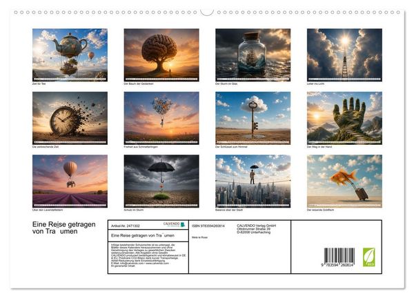 Produktbild: Eine Reise getragen von Träumen (hochwertiger Premium Wandkalender 2027 DIN A2 quer), Kunstdruck in Hochglanz