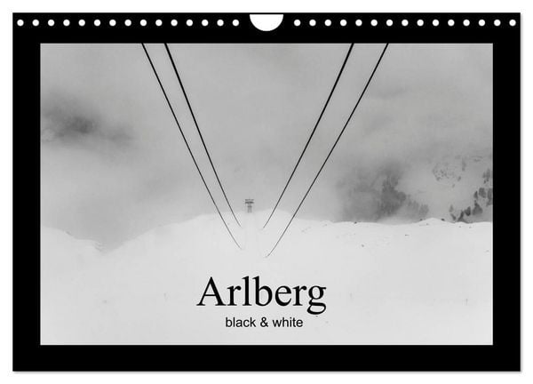 Produktbild: Arlberg black and white (Wandkalender 2026 DIN A4 quer), CALVENDO Monatskalender