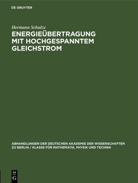 Produktbild: Energie&uuml;bertragung mit hochgespanntem Gleichstrom