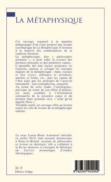Produktbild: La metaphysique