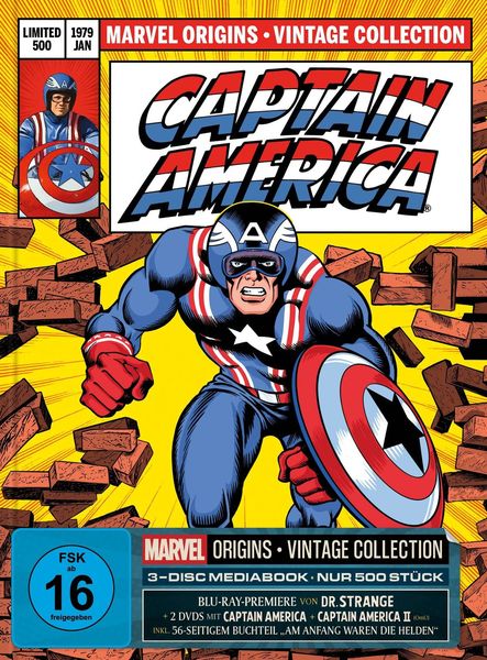 Marvel Origins | Captain America I+II + Dr. Strange - Mediabook - Cover B - Limited Edition auf 500 Stück (BD + 2x DVD)