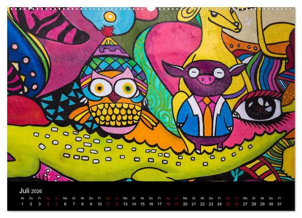 Produktbild: Graffiti und Street Art in La Paz (Wandkalender 2026 DIN A2 quer), CALVENDO Monatskalender