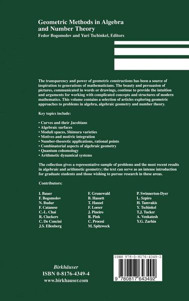 Produktbild: Geometric Methods in Algebra and Number Theory