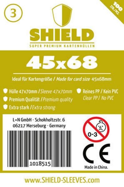 Shield Super Premium 3: Kartenhüllen für Karten bis 45 × 68 mm