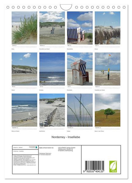 Produktbild: Norderney - Inselliebe (Wandkalender 2026 DIN A4 hoch), CALVENDO Monatskalender