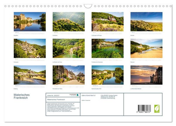 Produktbild: Malerisches Frankreich (Wandkalender 2026 DIN A3 quer), CALVENDO Monatskalender