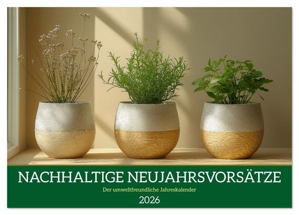 Produktbild: Nachhaltige Neujahrsvors&auml;tze - Der umweltfreundliche Jahreskalender (Wandkalender 2026 DIN A2 quer), CALVENDO Monatskalender