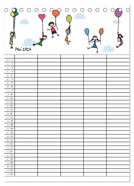 Produktbild: Fr&ouml;hlicher Familienplaner (Tischkalender 2026 DIN A5 hoch), CALVENDO Monatskalender