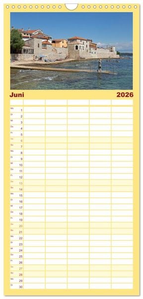 Produktbild: Familienplaner 2026 - sonniges Istrien mit 5 Spalten (Wandkalender, 21 x 45 cm) CALVENDO