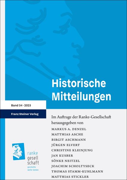 Produktbild: Historische Mitteilungen 34 (2023)