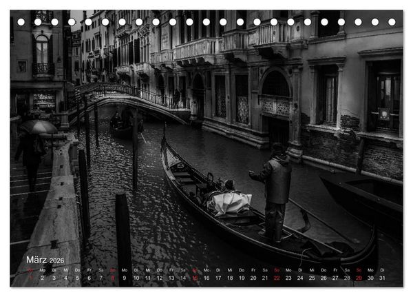 Produktbild: Venedig - Licht und Schatten (Tischkalender 2026 DIN A5 quer), CALVENDO Monatskalender