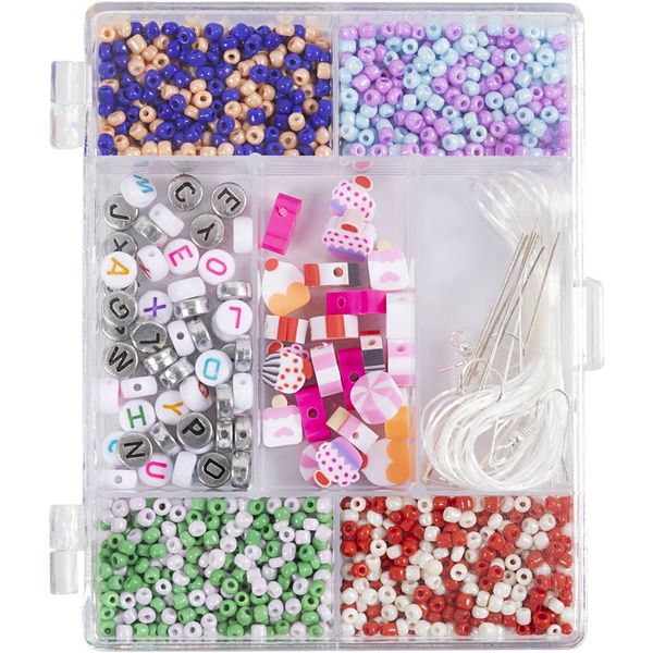 Produktbild: Creativ Company DIY Sets Beads Kreativ Mix Schmuck, Pastellfarben, S&uuml;&szlig;igkeitenmischung, Kreativ Box