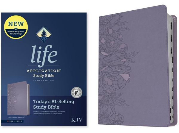 Produktbild: KJV Life Application Study Bible, Third Edition (Leatherlike, Peony Lavender, Indexed, Red Letter)