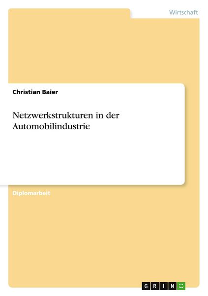 Produktbild: Netzwerkstrukturen in der Automobilindustrie