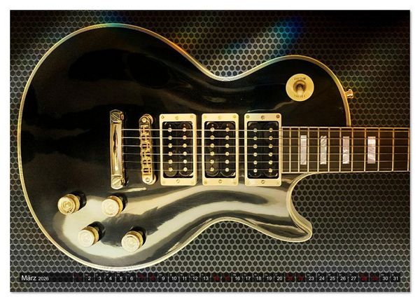 Produktbild: Traumgitarren - the Sound of Rock (Tischkalender 2026 DIN A5 quer), CALVENDO Monatskalender