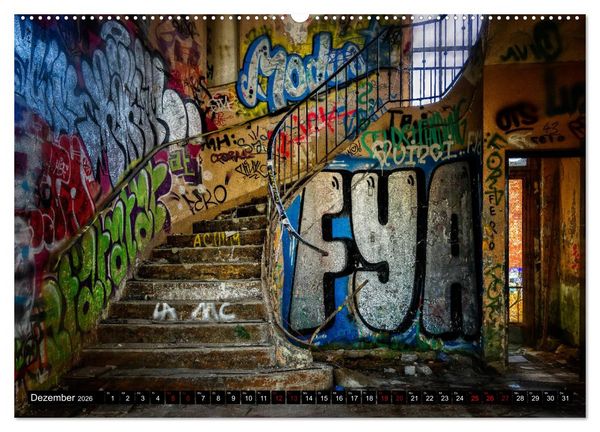 Produktbild: Lost Places Graffiti (Wandkalender 2026 DIN A2 quer), CALVENDO Monatskalender
