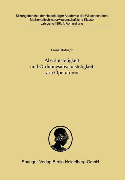 Produktbild: Absolutstetigkeit und Ordnungsabsolutstetigkeit von Operatoren