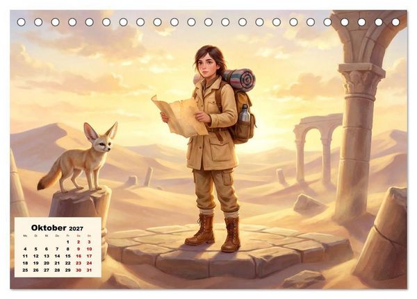 Produktbild: Kleine Entdecker auf magischen Reisen - Fantasy-Welten f&uuml;r Kinder (Tischkalender 2027 DIN A5 quer), CALVENDO Monatskalender