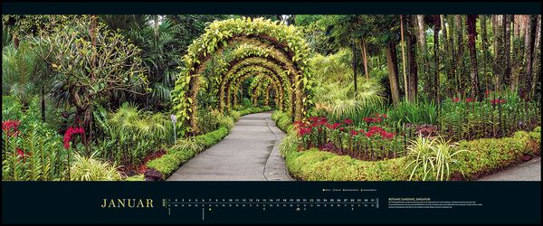 GEO SAISON Panorama: Die schönsten Gärten 2023 - Panorama-Kalender - Wand-Kalender - Groß-Format - Bildkalender - 120x50 cm