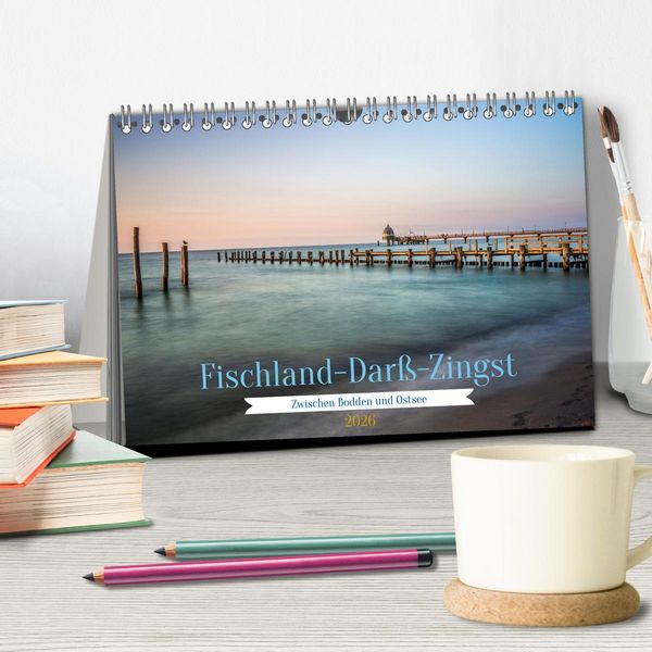 Produktbild: Fischland-Dar&szlig;-Zingst - Zwischen Bodden und Ostsee (Tischkalender 2026 DIN A5 quer), CALVENDO Monatskalender