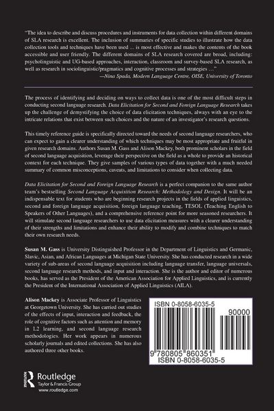 Produktbild: Data Elicitation for Second and Foreign Language Research