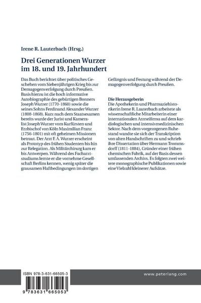 Produktbild: Drei Generationen Wurzer im 18. und 19. Jahrhundert