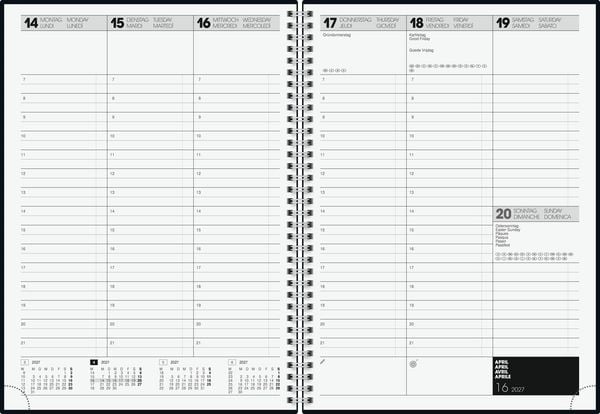 Produktbild: BRUNNEN 1078101907 Buchkalender Premium Mod. 781 2027 A4, Kunststoff, schwarz