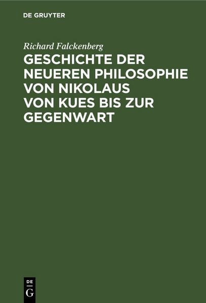 Produktbild: Geschichte der neueren Philosophie von Nikolaus von Kues bis zur Gegenwart