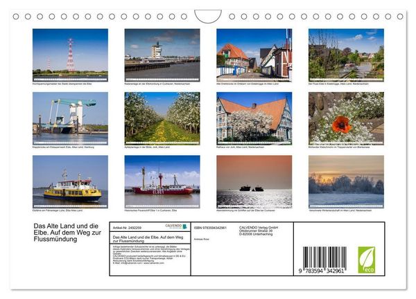 Produktbild: Das Alte Land und die Elbe. Auf dem Weg zur Flussm&uuml;ndung (Wandkalender 2027 DIN A4 quer), CALVENDO Monatskalender