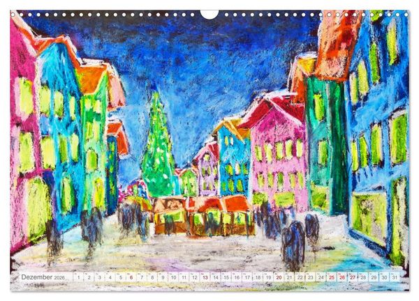 Produktbild: Oberbayern in Farbe - Gemalte Bilder vom Alpenrand (Wandkalender 2026 DIN A3 quer), CALVENDO Monatskalender