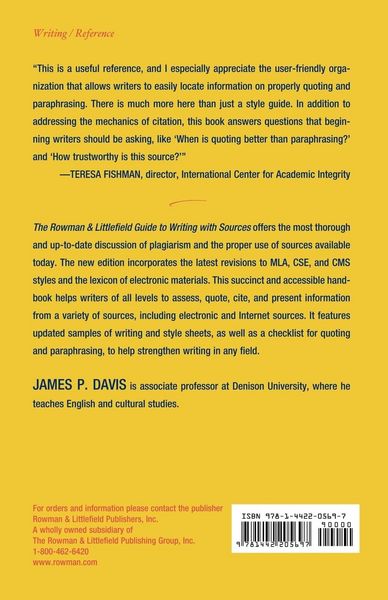Produktbild: Rowman & Littlefield Guide to Writing with Sources