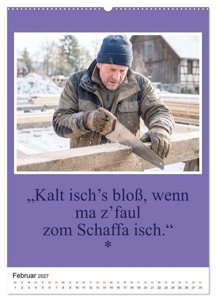 Produktbild: Schw&auml;bische Mundart - A Brezl ohne Salz isch wie a Dag ohne Bruddla (hochwertiger Premium Wandkalender 2027 DIN A2 hoch), Kunstdruck in Hochglanz