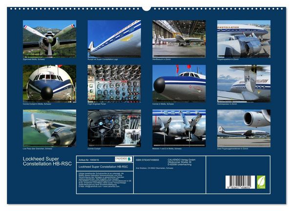 Produktbild: Lockheed Super Constellation HB-RSC (hochwertiger Premium Wandkalender 2026 DIN A2 quer), Kunstdruck in Hochglanz