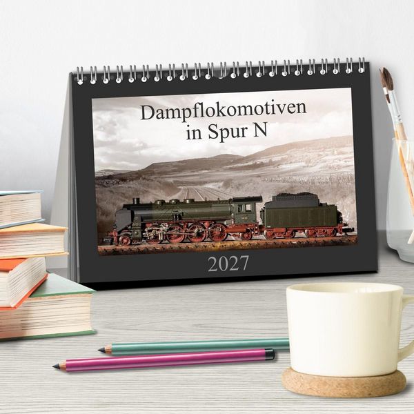 Produktbild: Dampflokomotiven in Spur N (Tischkalender 2027 DIN A5 quer), CALVENDO Monatskalender