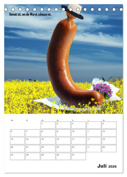 Produktbild: Ist mir Wurst Kalender (Tischkalender 2026 DIN A5 hoch), CALVENDO Monatskalender