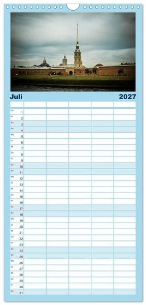 Produktbild: Familienplaner 2027 - Sankt Petersburg - "Venedig des Nordens" mit 5 Spalten (Wandkalender, 21 x 45 cm) CALVENDO