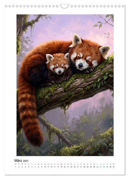 Produktbild: Rote Pandas &ndash; Pure Lebensfreude auf leisen Sohlen (Wandkalender 2027 DIN A3 hoch), CALVENDO Monatskalender