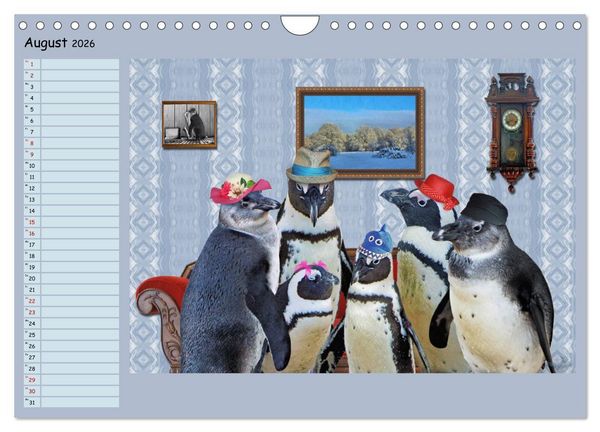Produktbild: Pinguine privat Planer (Wandkalender 2026 DIN A4 quer), CALVENDO Monatskalender