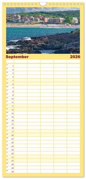Produktbild: Familienplaner 2026 - Bulgarien. Berge und Meer. mit 5 Spalten (Wandkalender, 21 x 45 cm) CALVENDO