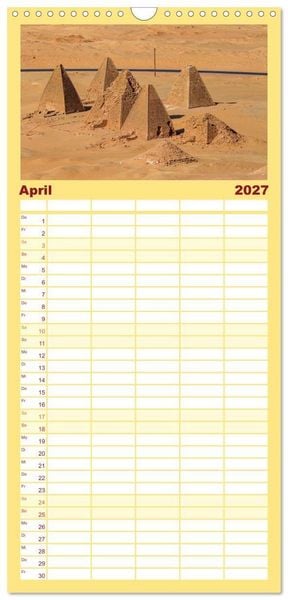 Produktbild: Familienplaner 2027 - Das Erbe der Pharaonen mit 5 Spalten (Wandkalender, 21 x 45 cm) CALVENDO