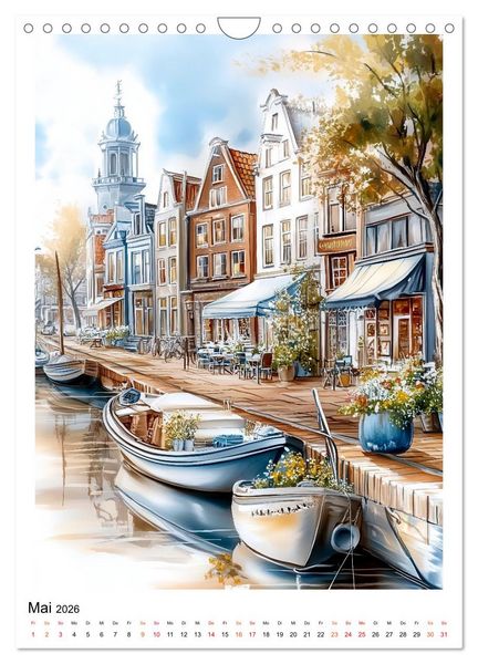 Produktbild: Amsterdam - Fahrr&auml;der, Giebel, Grachten (Wandkalender 2026 DIN A4 hoch), CALVENDO Monatskalender
