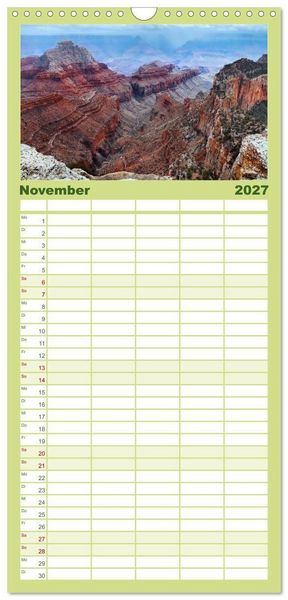 Produktbild: Familienplaner 2027 - Grand Canyon, Nationalpark mit 5 Spalten (Wandkalender, 21 x 45 cm) CALVENDO